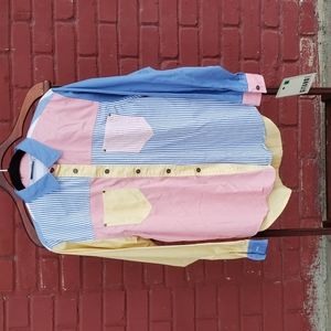 NWT Vintage 1992 Gitano Pastel Color-Block Button Down Shirt